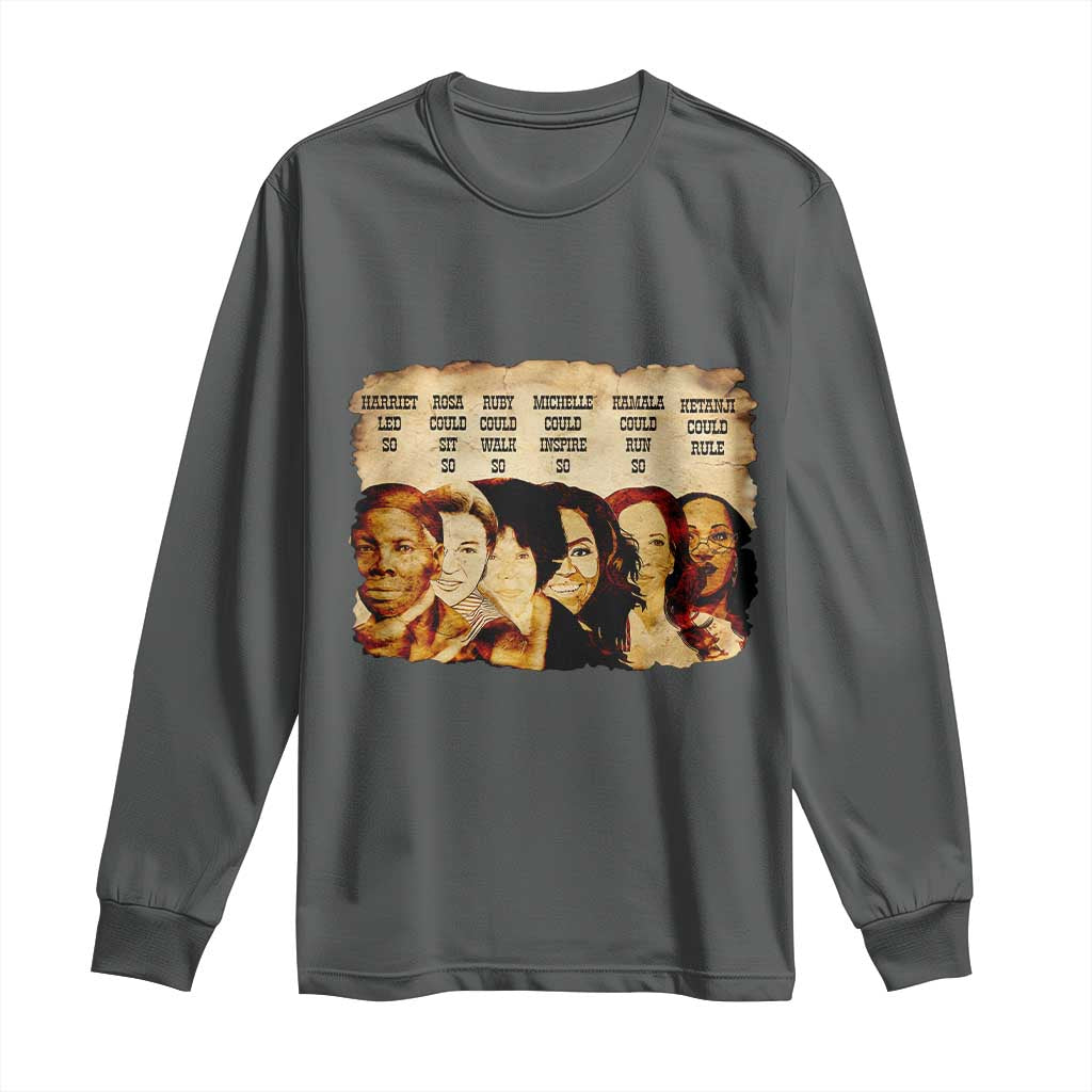 Black History Month Long Sleeve Shirt African American Women Pride TS14 Dark Heather Print Your Wear