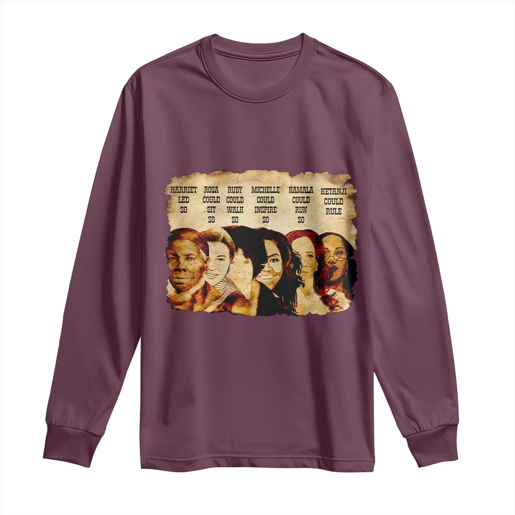 Black History Month Long Sleeve Shirt African American Women Pride TS14 Maroon Print Your Wear