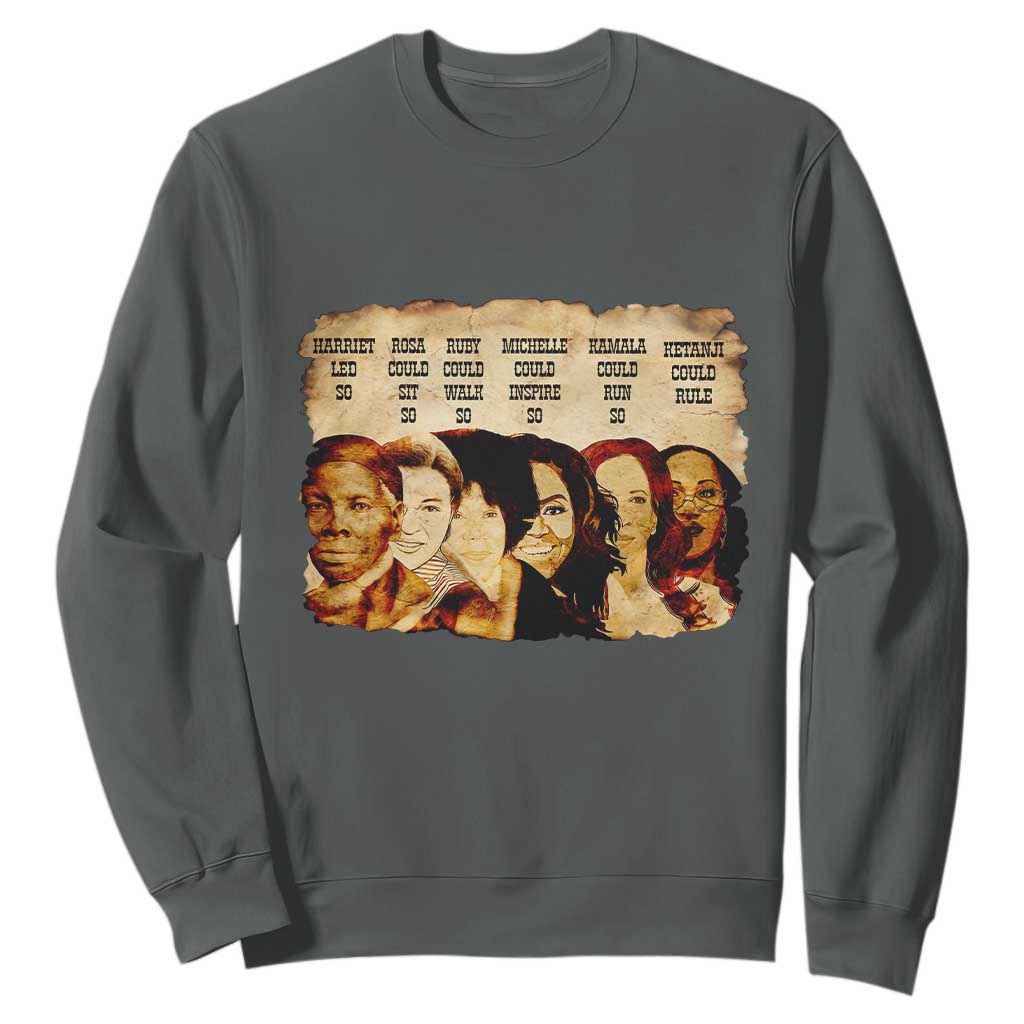 Black History Month Sweatshirt African American Women Pride TS14 Dark Heather Print Your Wear