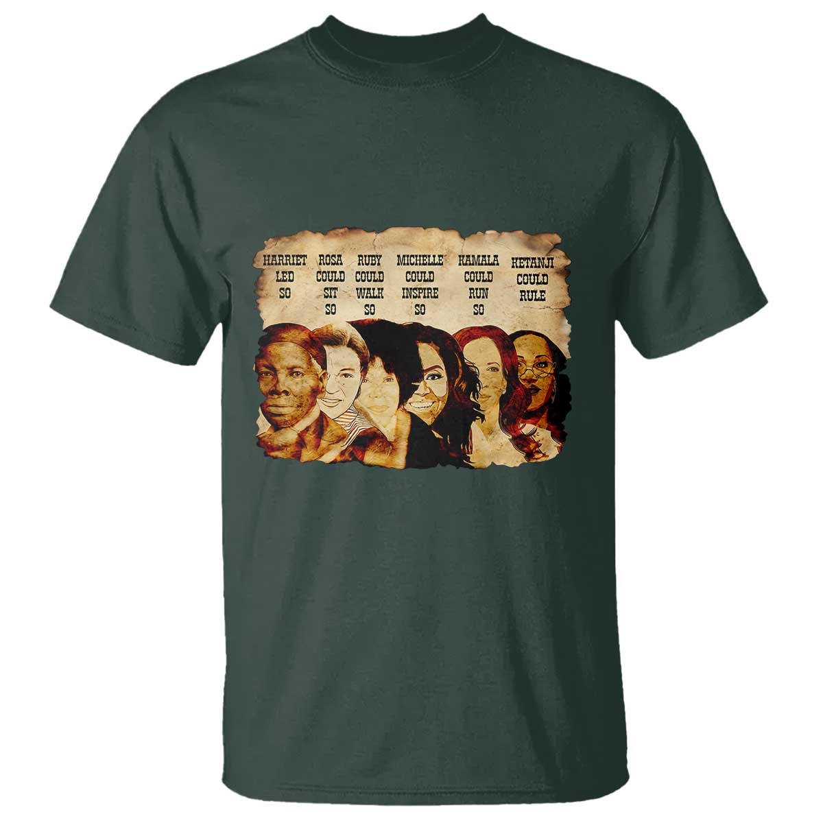 Black History Month T Shirt African American Women Pride TS14 Dark Forest Green Print Your Wear