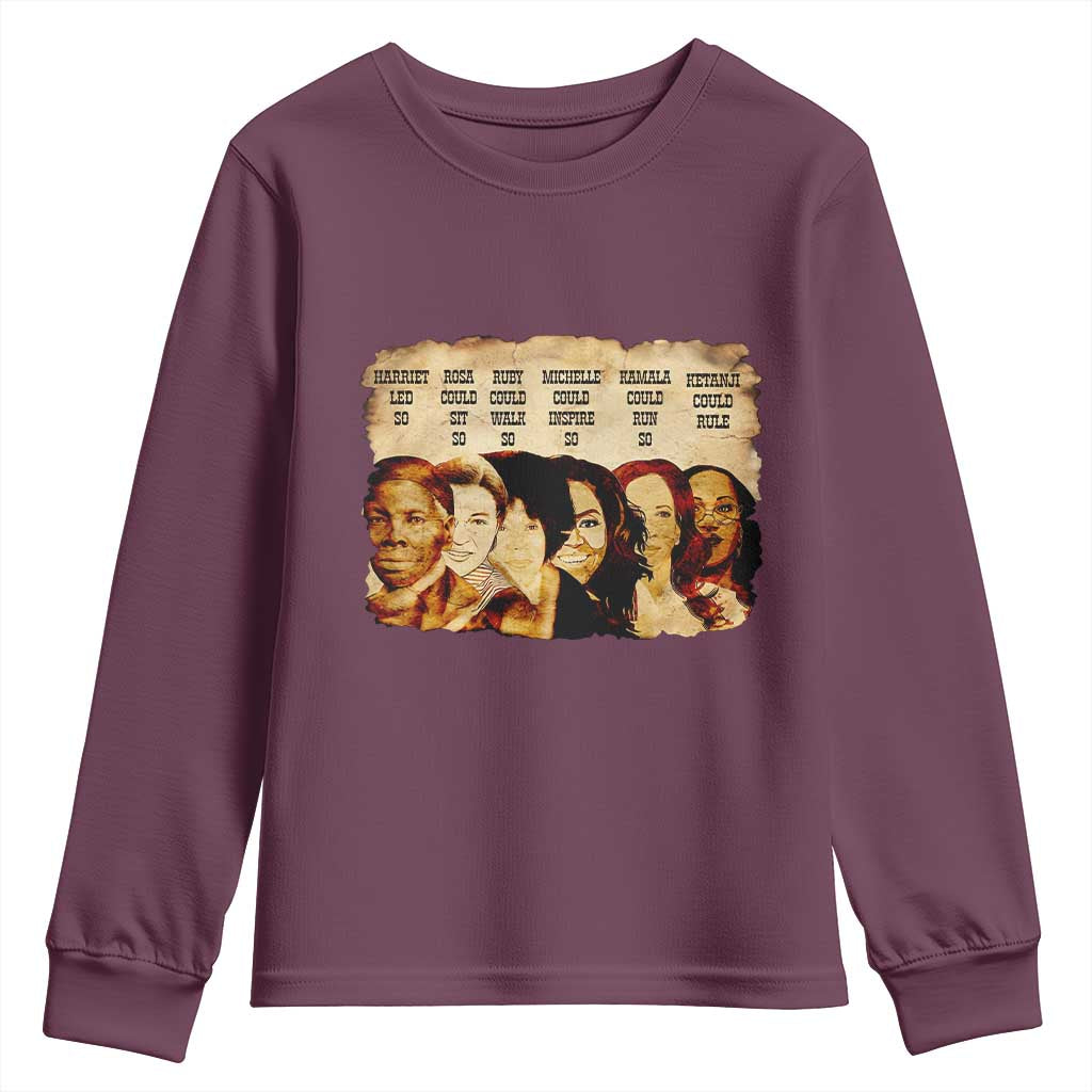 Black History Month Youth Sweatshirt African American Women Pride TS14 Maroon Print Your Wear