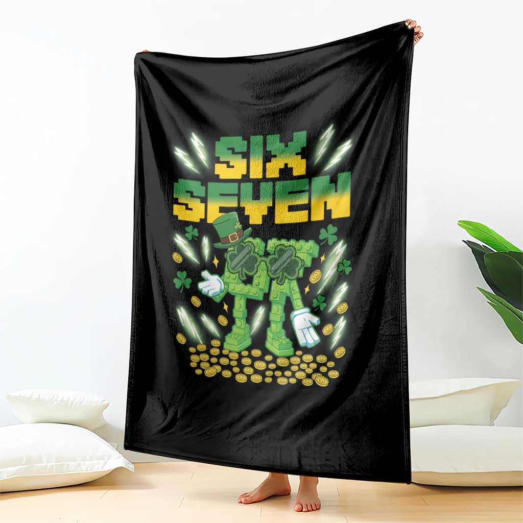 67 Italian Brainrot St Patricks Day Throw Blanket Funny Six Seven Leprechaun Playing Baseball Meme TS14 Print Your Wear