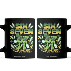 67 Italian Brainrot St Patricks Day Coffee Mug Funny Six Seven Leprechaun Playing Baseball Meme TS14 Black Print Your Wear