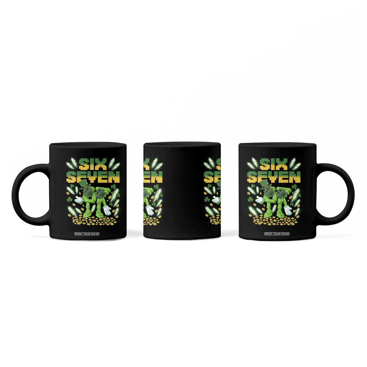 67 Italian Brainrot St Patricks Day Coffee Mug Funny Six Seven Leprechaun Playing Baseball Meme TS14 Print Your Wear