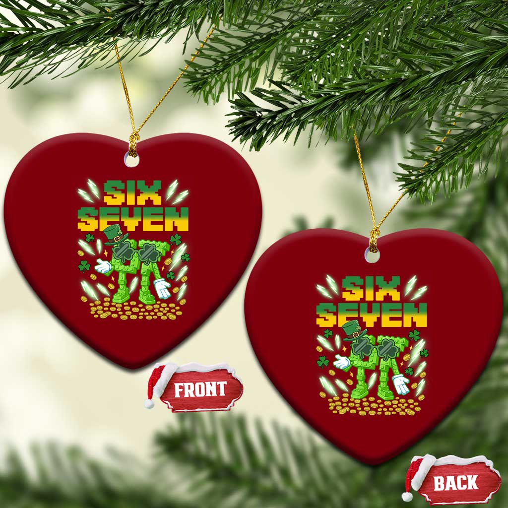 67 Italian Brainrot St Patricks Day Ceramic Ornament Funny Six Seven Leprechaun Playing Baseball Meme TS14 Print Your Wear