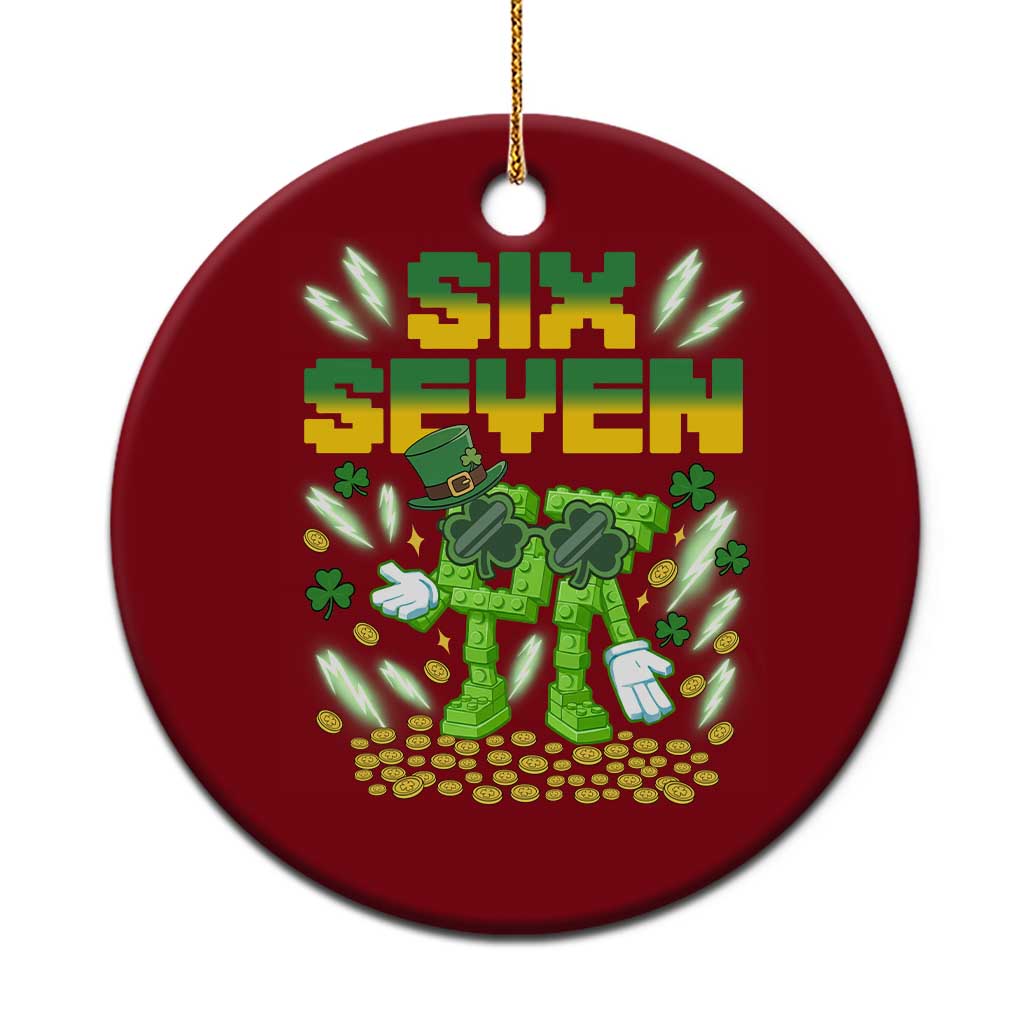 67 Italian Brainrot St Patricks Day Ceramic Ornament Funny Six Seven Leprechaun Playing Baseball Meme TS14 1pc Red Print Your Wear