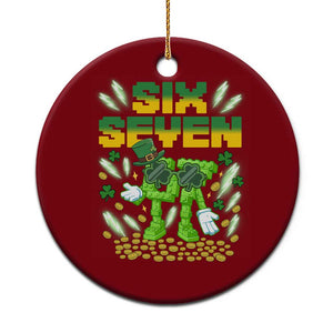 67 Italian Brainrot St Patricks Day Ceramic Ornament Funny Six Seven Leprechaun Playing Baseball Meme TS14 1pc Red Print Your Wear