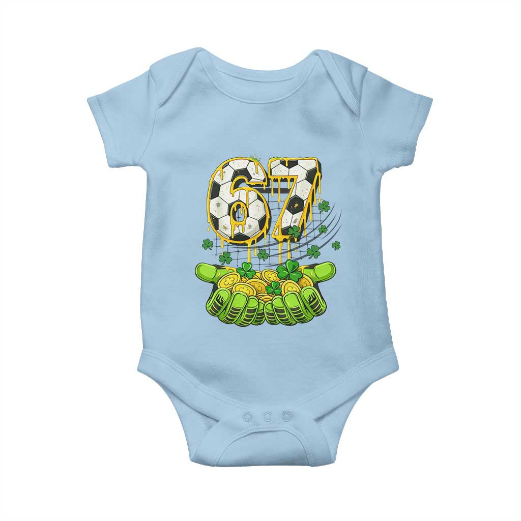 67 Soccer St Patricks Day Baby Onesie Funny Six Seven Gen Alpha Meme Drip TS14 Light Blue Print Your Wear