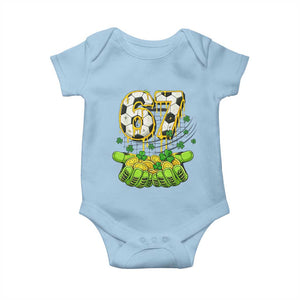 67 Soccer St Patricks Day Baby Onesie Funny Six Seven Gen Alpha Meme Drip TS14 Light Blue Print Your Wear
