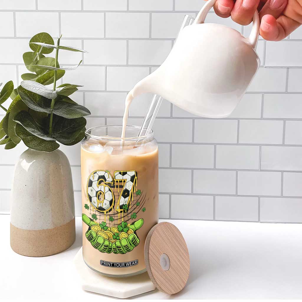 67 Soccer St Patricks Day Glass Can Funny Six Seven Gen Alpha Meme Drip TS14 Print Your Wear