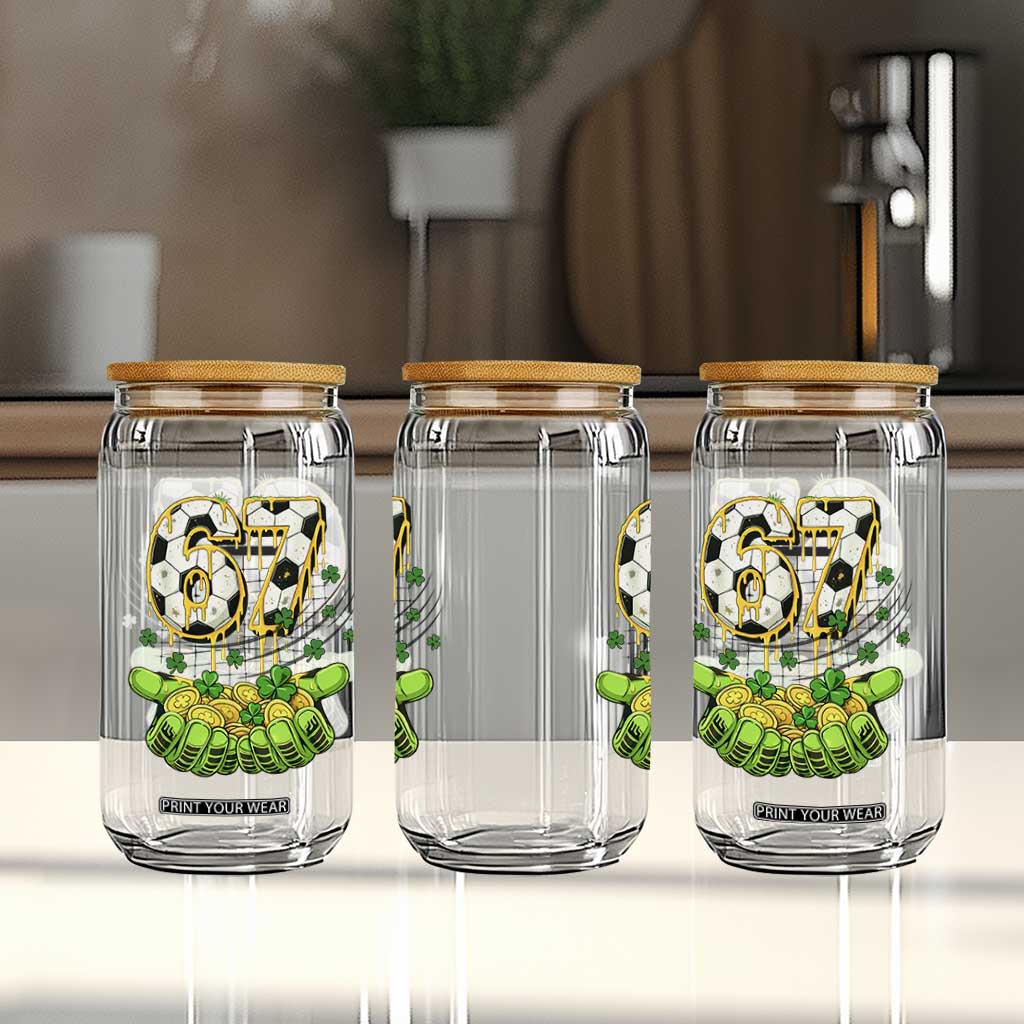 67 Soccer St Patricks Day Glass Can Funny Six Seven Gen Alpha Meme Drip TS14 Print Your Wear