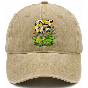 67 Soccer St Patricks Day Washed Cotton Baseball Cap Funny Six Seven Gen Alpha Meme Drip TS14 Washed Cap Universal Fit Khaki Print Your Wear