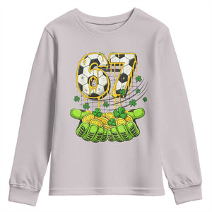67 Soccer St Patricks Day Youth Sweatshirt Funny Six Seven Gen Alpha Meme Drip TS14 Ice Gray Print Your Wear
