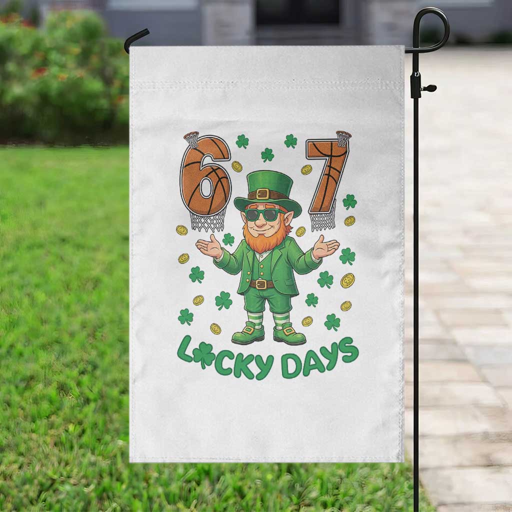 67 Basketball St Patricks Day Garden Flag Funny Six Seven Leprechaun Meme TS14 Print Your Wear