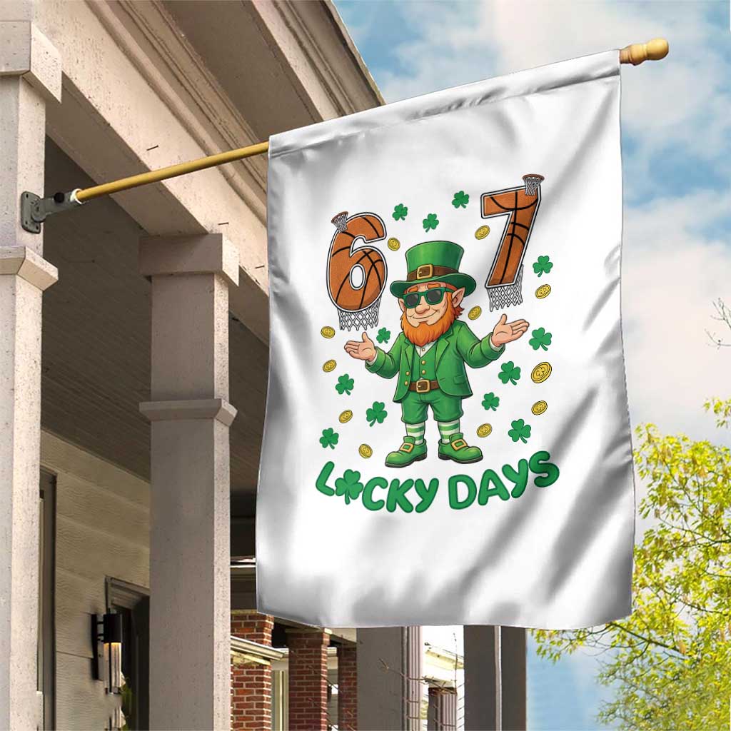 67 Basketball St Patricks Day Garden Flag Funny Six Seven Leprechaun Meme TS14 Print Your Wear