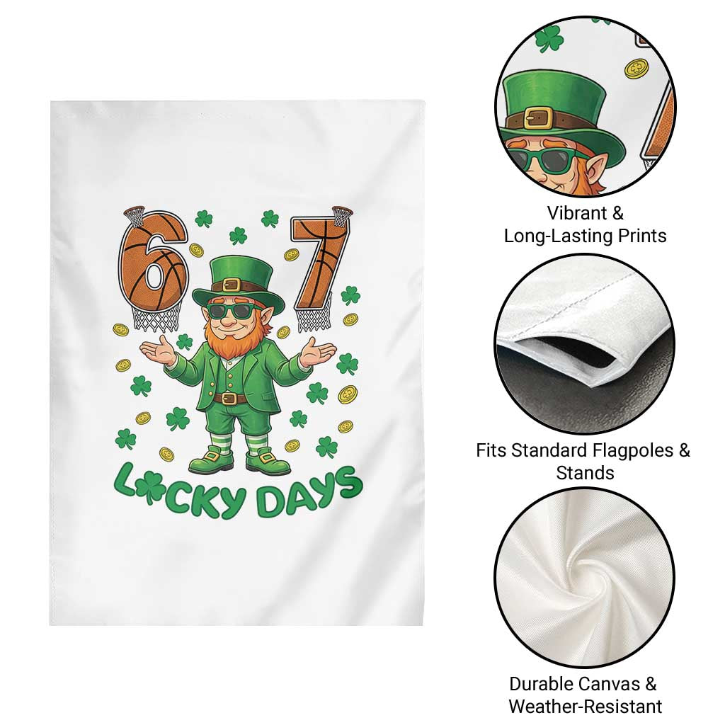 67 Basketball St Patricks Day Garden Flag Funny Six Seven Leprechaun Meme TS14 Print Your Wear