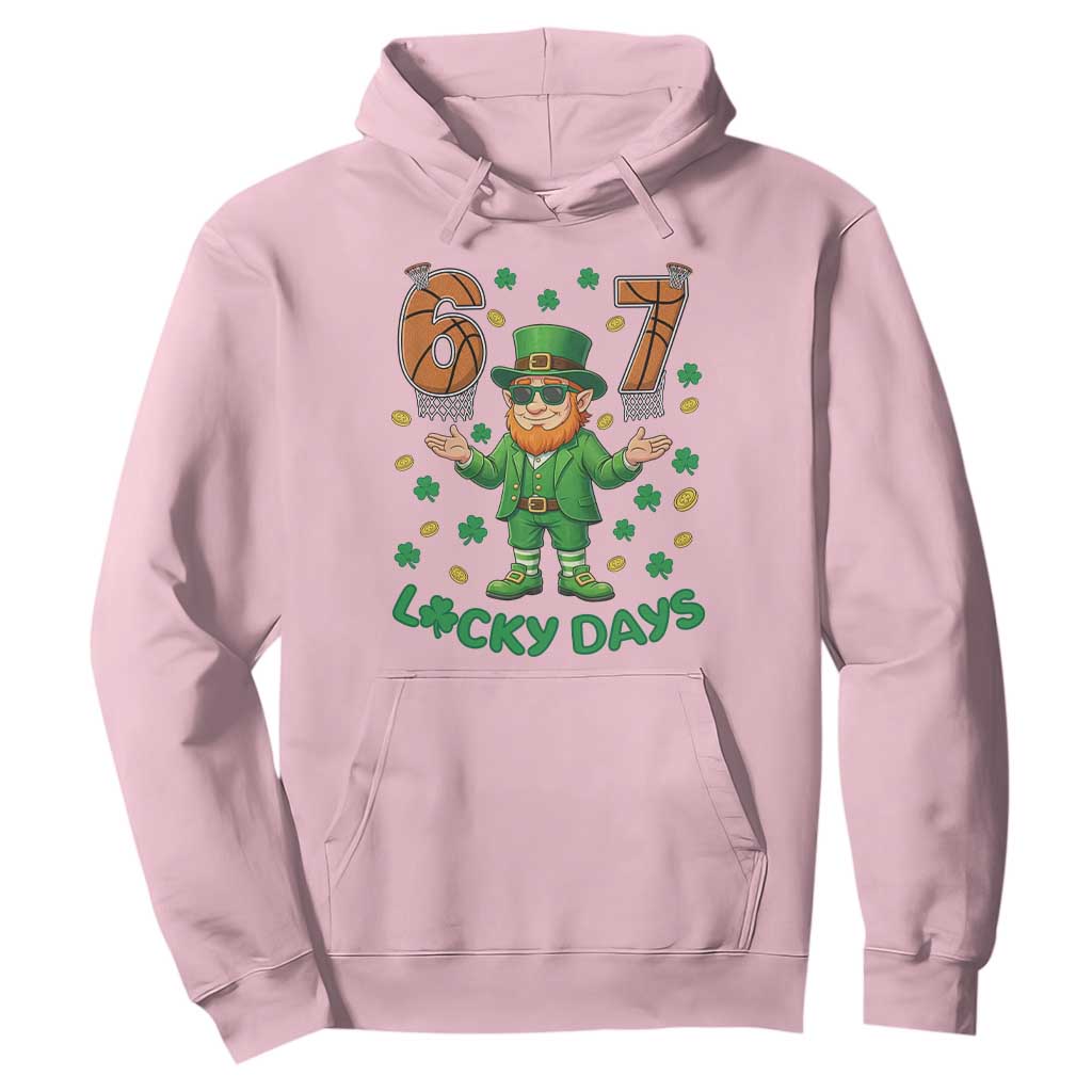 67 Basketball St Patricks Day Hoodie Funny Six Seven Leprechaun Meme TS14 Light Pink Print Your Wear