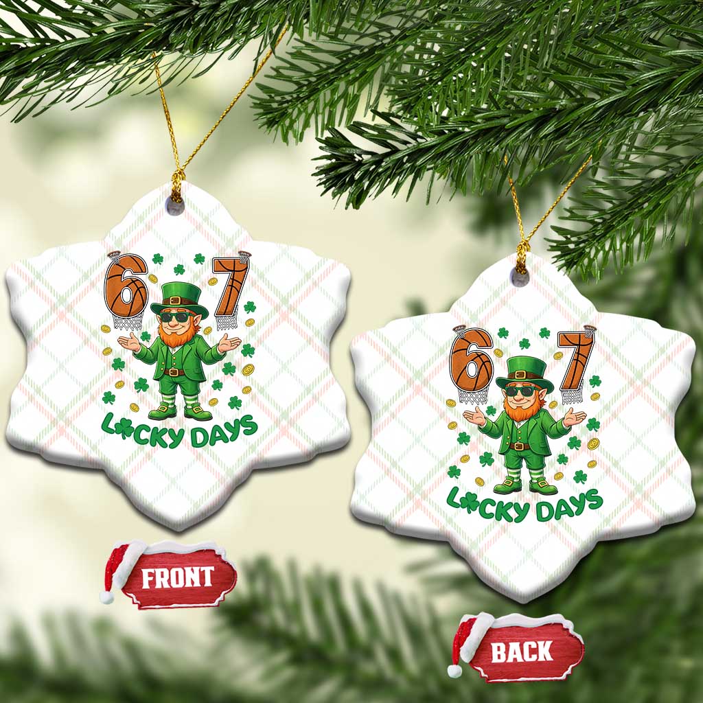 67 Basketball St Patricks Day Ceramic Ornament Funny Six Seven Leprechaun Meme TS14 Print Your Wear