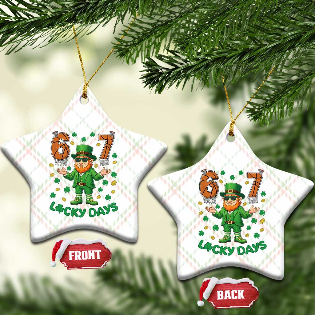 67 Basketball St Patricks Day Ceramic Ornament Funny Six Seven Leprechaun Meme TS14 Print Your Wear