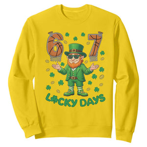 67 Basketball St Patricks Day Sweatshirt Funny Six Seven Leprechaun Meme TS14 Daisy Print Your Wear
