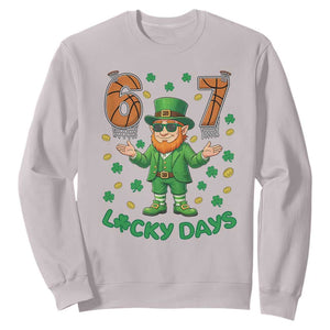 67 Basketball St Patricks Day Sweatshirt Funny Six Seven Leprechaun Meme TS14 Ice Gray Print Your Wear