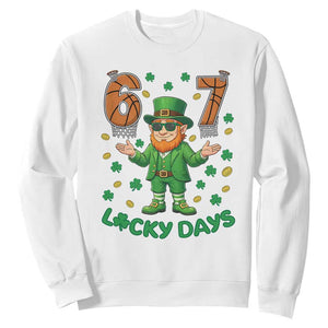 67 Basketball St Patricks Day Sweatshirt Funny Six Seven Leprechaun Meme TS14 White Print Your Wear