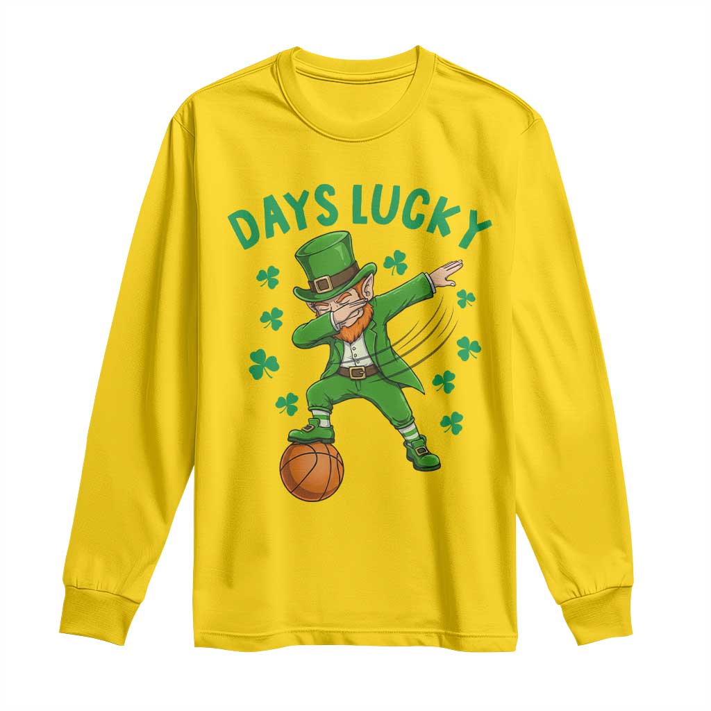 Funny Dabbing Leprechaun St Patricks Day Long Sleeve Shirt Days Lucky TS14 Daisy Print Your Wear