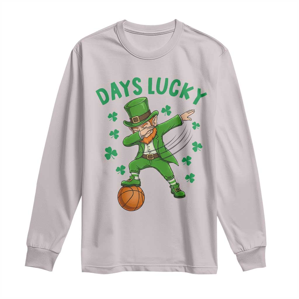 Funny Dabbing Leprechaun St Patricks Day Long Sleeve Shirt Days Lucky TS14 Ice Gray Print Your Wear