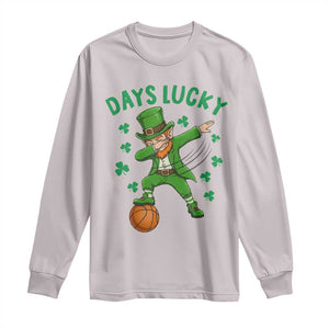 Funny Dabbing Leprechaun St Patricks Day Long Sleeve Shirt Days Lucky TS14 Ice Gray Print Your Wear