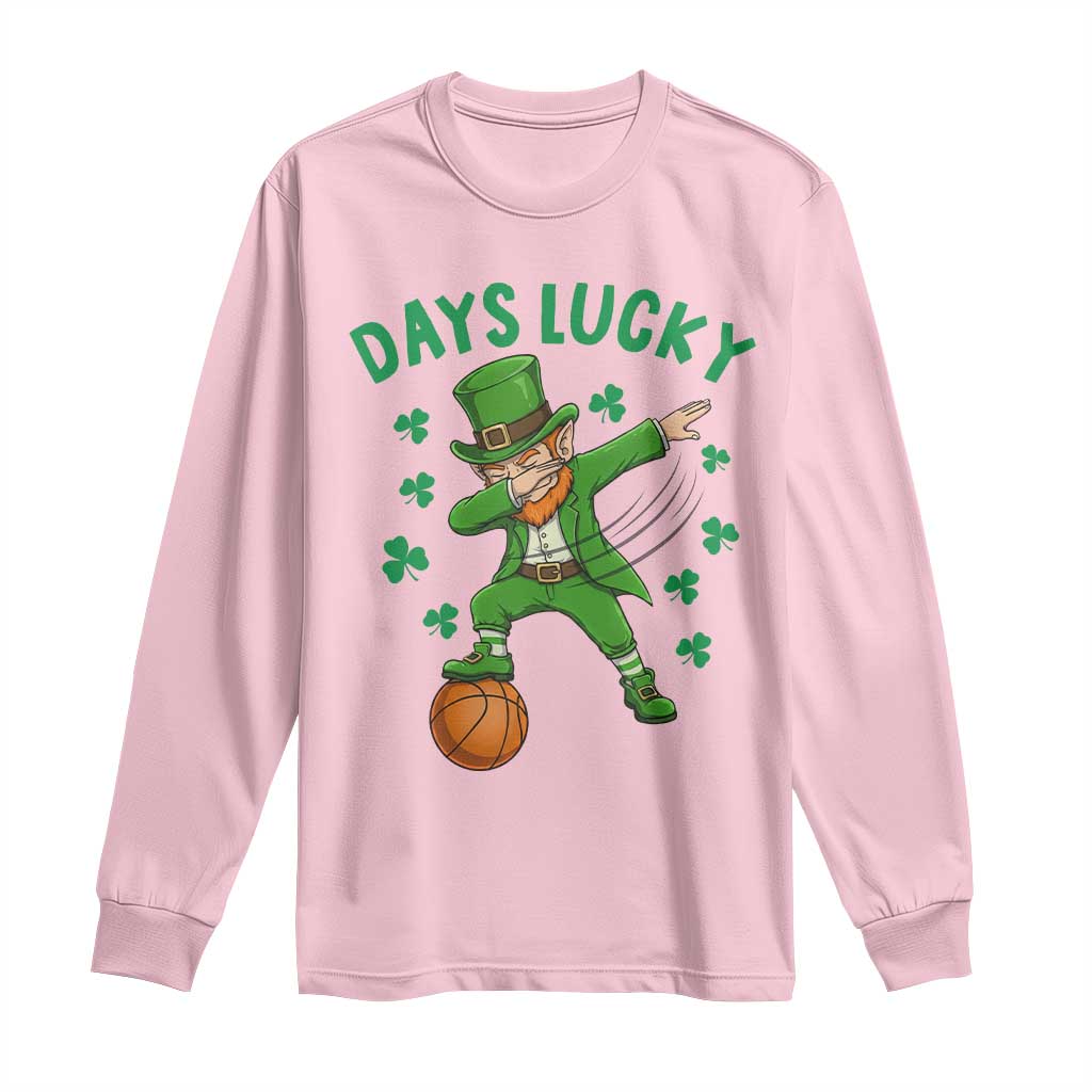 Funny Dabbing Leprechaun St Patricks Day Long Sleeve Shirt Days Lucky TS14 Light Pink Print Your Wear