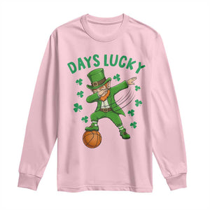 Funny Dabbing Leprechaun St Patricks Day Long Sleeve Shirt Days Lucky TS14 Light Pink Print Your Wear