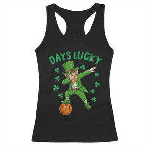 Funny Dabbing Leprechaun St Patricks Day Racerback Tank Top Days Lucky TS14 Black Print Your Wear