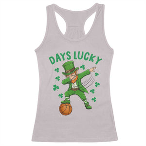 Funny Dabbing Leprechaun St Patricks Day Racerback Tank Top Days Lucky TS14 Ice Gray Print Your Wear