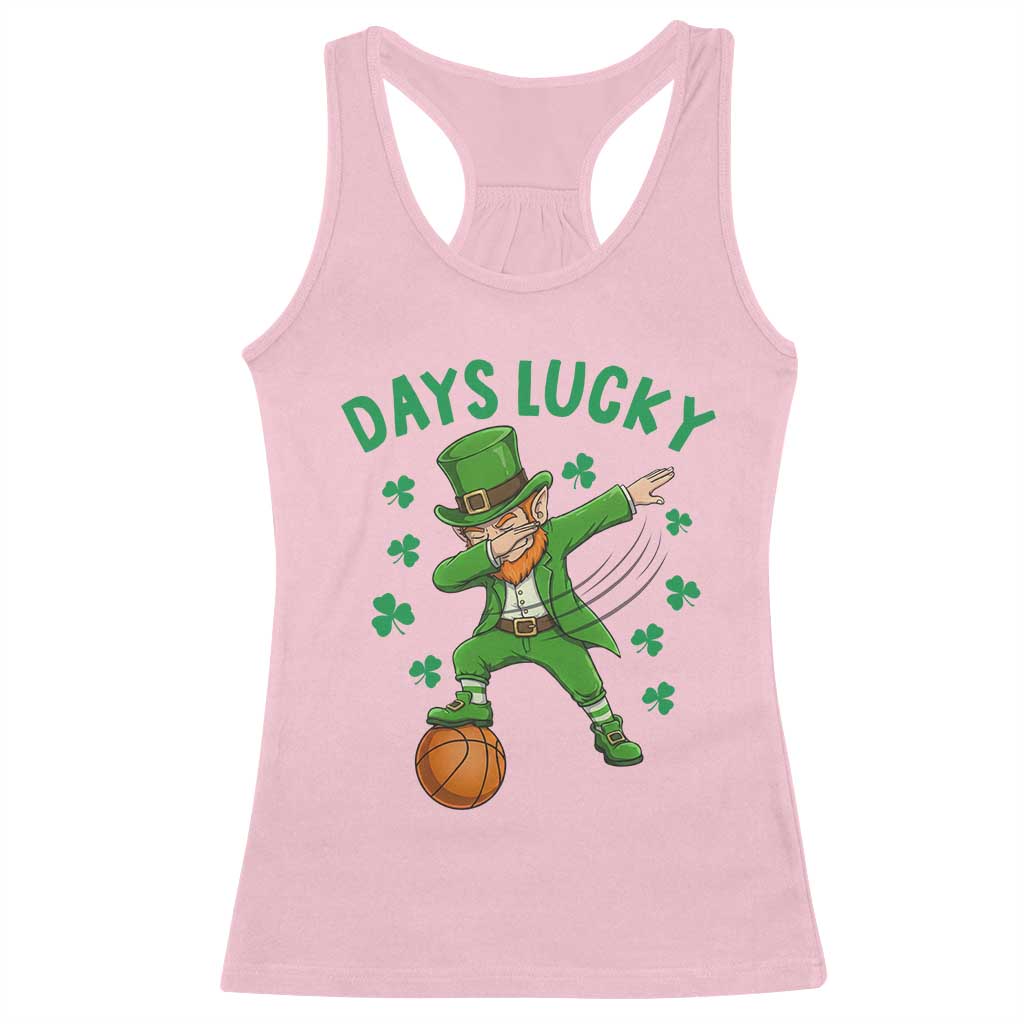 Funny Dabbing Leprechaun St Patricks Day Racerback Tank Top Days Lucky TS14 Light Pink Print Your Wear