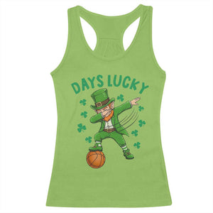 Funny Dabbing Leprechaun St Patricks Day Racerback Tank Top Days Lucky TS14 Lime Print Your Wear