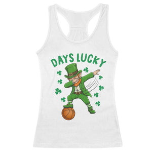 Funny Dabbing Leprechaun St Patricks Day Racerback Tank Top Days Lucky TS14 White Print Your Wear