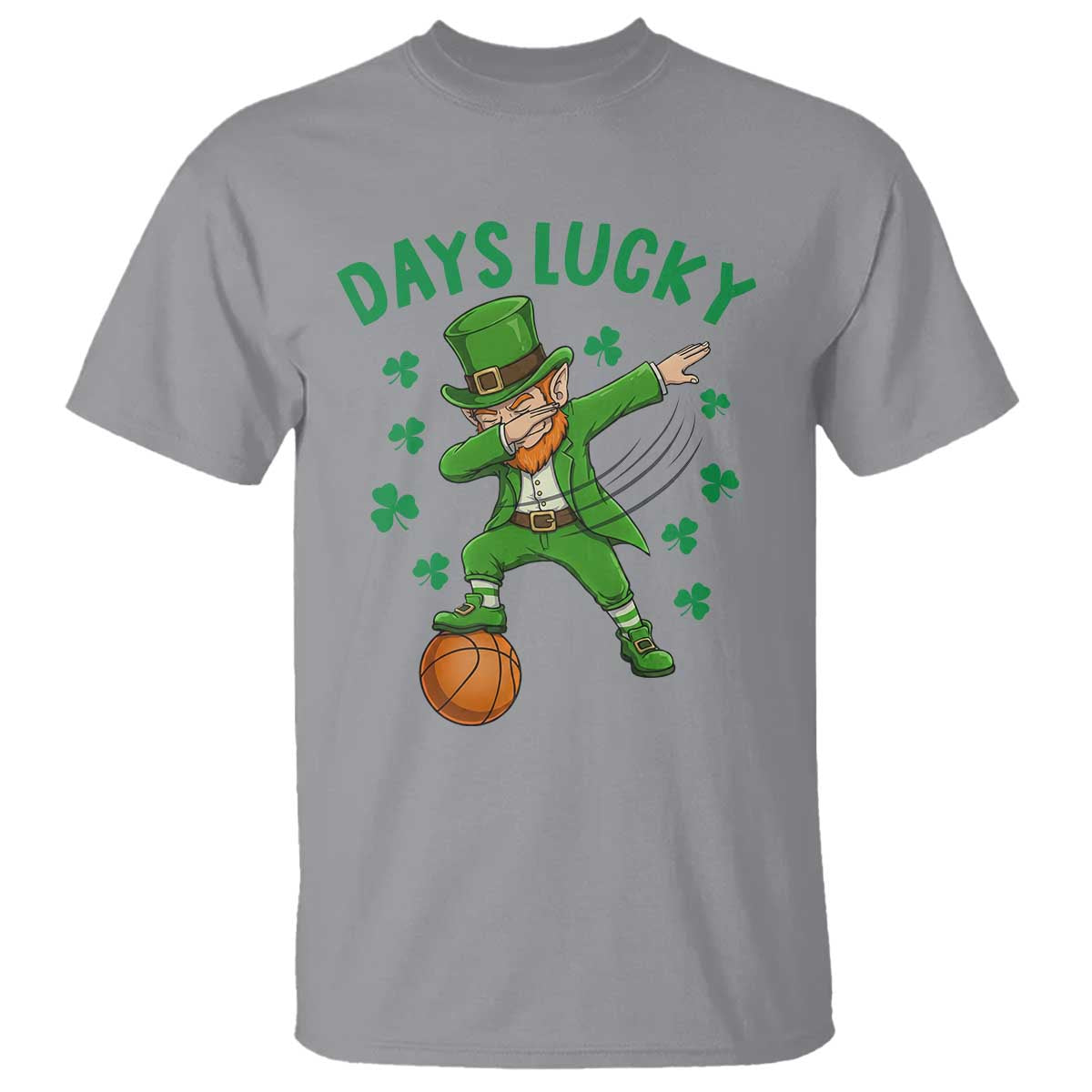 Funny Dabbing Leprechaun St Patricks Day T Shirt Days Lucky TS14 Sport Gray Print Your Wear
