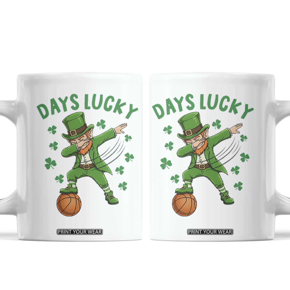 Funny Dabbing Leprechaun St Patricks Day Coffee Mug Days Lucky TS14 White Print Your Wear