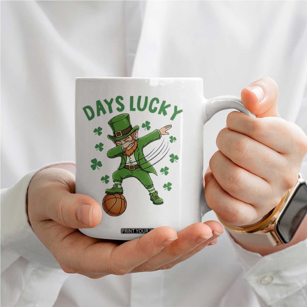 Funny Dabbing Leprechaun St Patricks Day Coffee Mug Days Lucky TS14 Print Your Wear