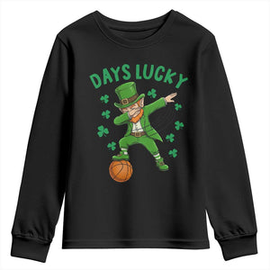 Funny Dabbing Leprechaun St Patricks Day Youth Sweatshirt Days Lucky TS14 Black Print Your Wear