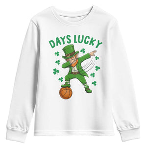 Funny Dabbing Leprechaun St Patricks Day Youth Sweatshirt Days Lucky TS14 White Print Your Wear