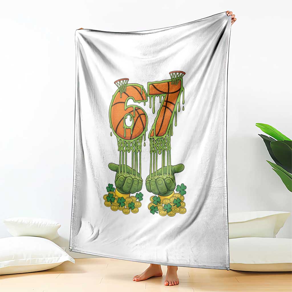 67 Basketball St Patricks Day Throw Blanket Funny Six Seven Gen Alpha Meme Drip TS14 Print Your Wear