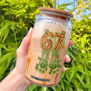 67 Basketball St Patricks Day Glass Can Funny Six Seven Gen Alpha Meme Drip TS14 White Print Your Wear