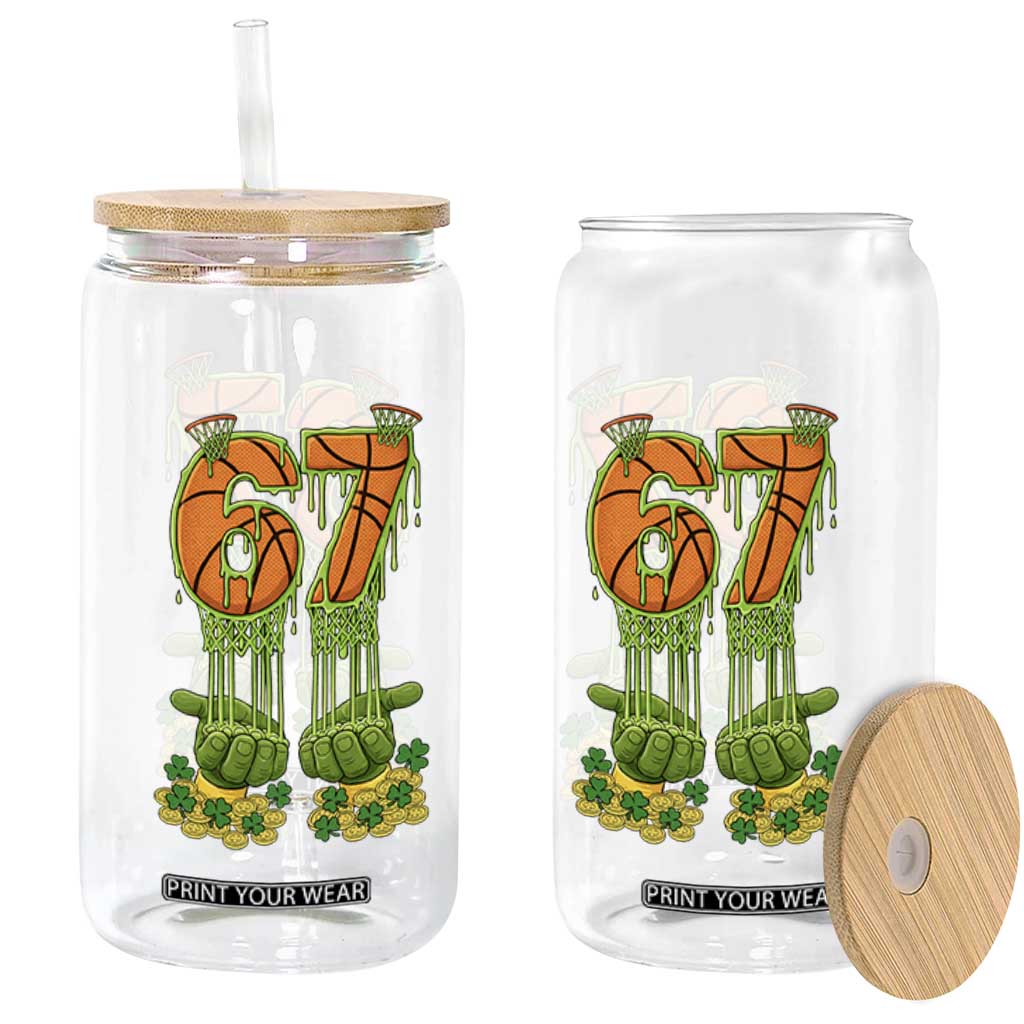 67 Basketball St Patricks Day Glass Can Funny Six Seven Gen Alpha Meme Drip TS14 Print Your Wear