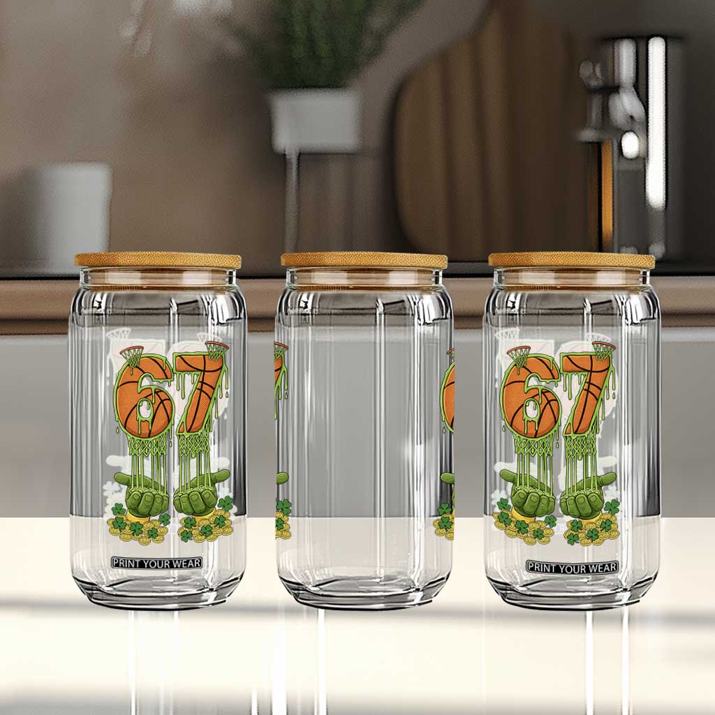 67 Basketball St Patricks Day Glass Can Funny Six Seven Gen Alpha Meme Drip TS14 Print Your Wear