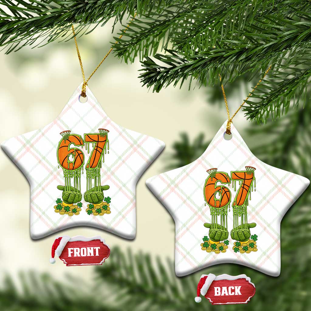 67 Basketball St Patricks Day Ceramic Ornament Funny Six Seven Gen Alpha Meme Drip TS14 Print Your Wear
