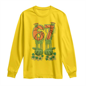 67 Basketball St Patricks Day Long Sleeve Shirt Funny Six Seven Gen Alpha Meme Drip TS14 Daisy Print Your Wear
