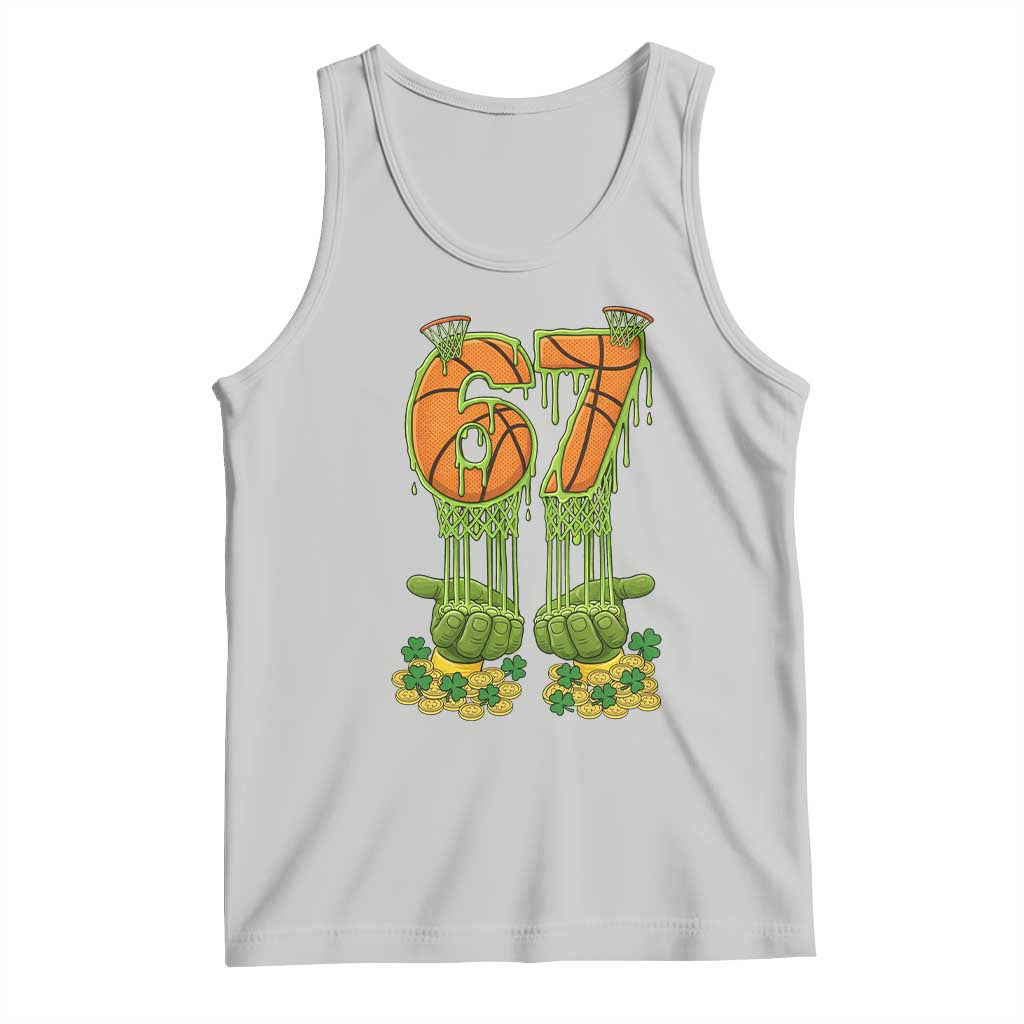 67 Basketball St Patricks Day Tank Top Funny Six Seven Gen Alpha Meme Drip TS14 Ash Print Your Wear