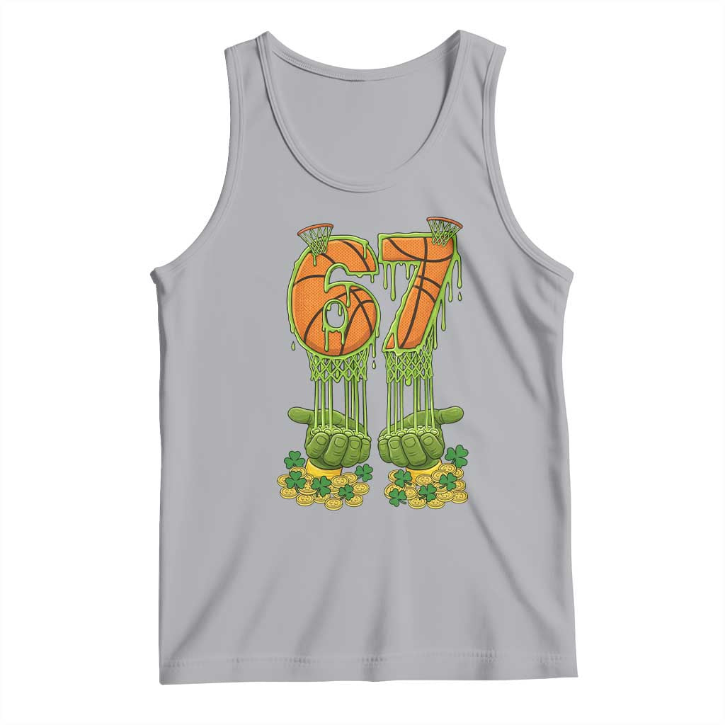 67 Basketball St Patricks Day Tank Top Funny Six Seven Gen Alpha Meme Drip TS14 Athletic Heather Print Your Wear