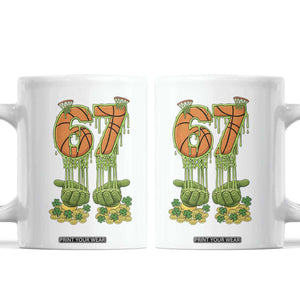 67 Basketball St Patricks Day Coffee Mug Funny Six Seven Gen Alpha Meme Drip TS14 White Print Your Wear